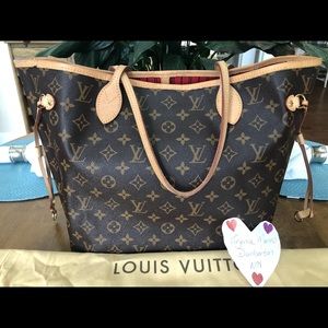 Vuitton Neverfull mm Cherry interior